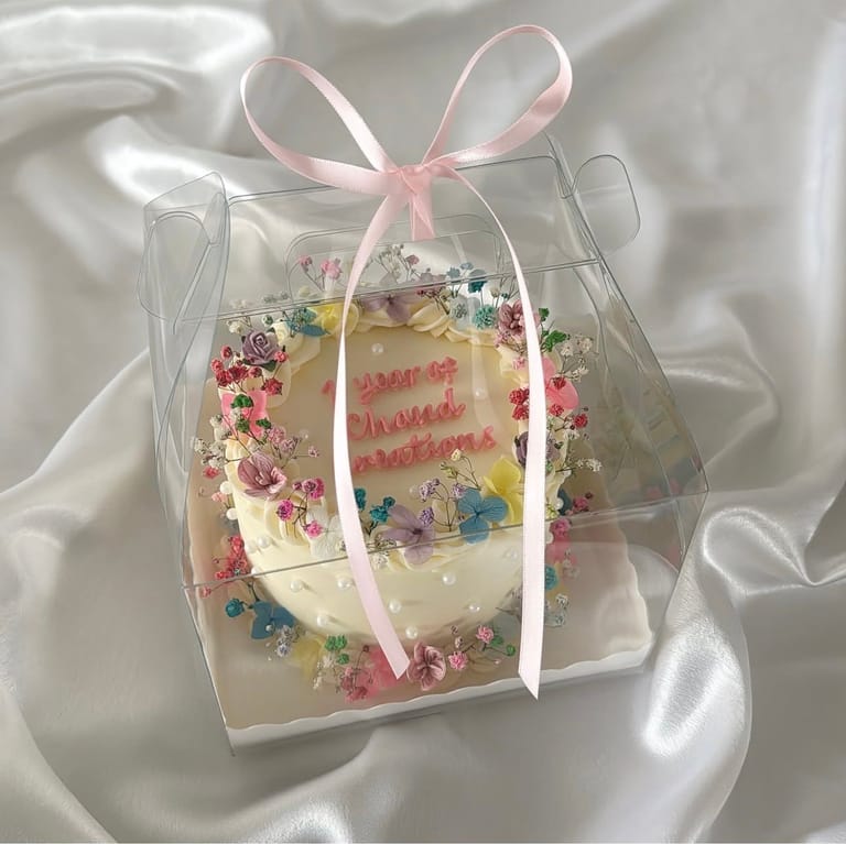 5-Inch Heart Bento Cake (Floral Design) - Image 2