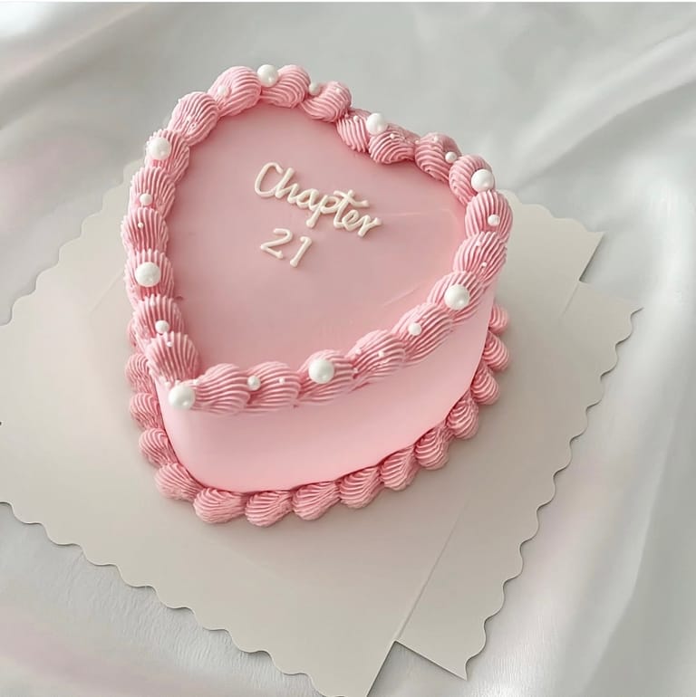 5-Inch Heart Bento Cake (Simple Design) - Image 1
