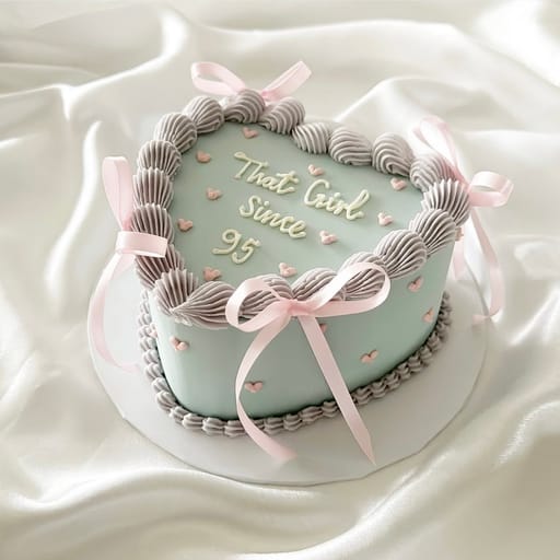 6-Inch Heart Bento Cake (Ribbon & Heart Piping)
