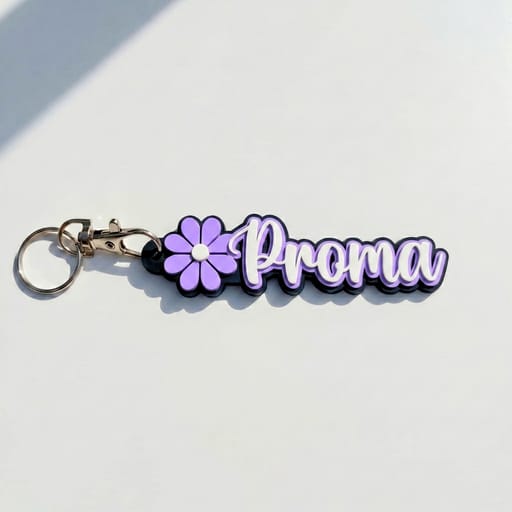 Floral Custom Keychain