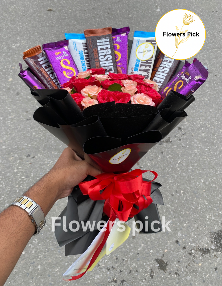 Flowers & Chocolate Bouquet - Image 2