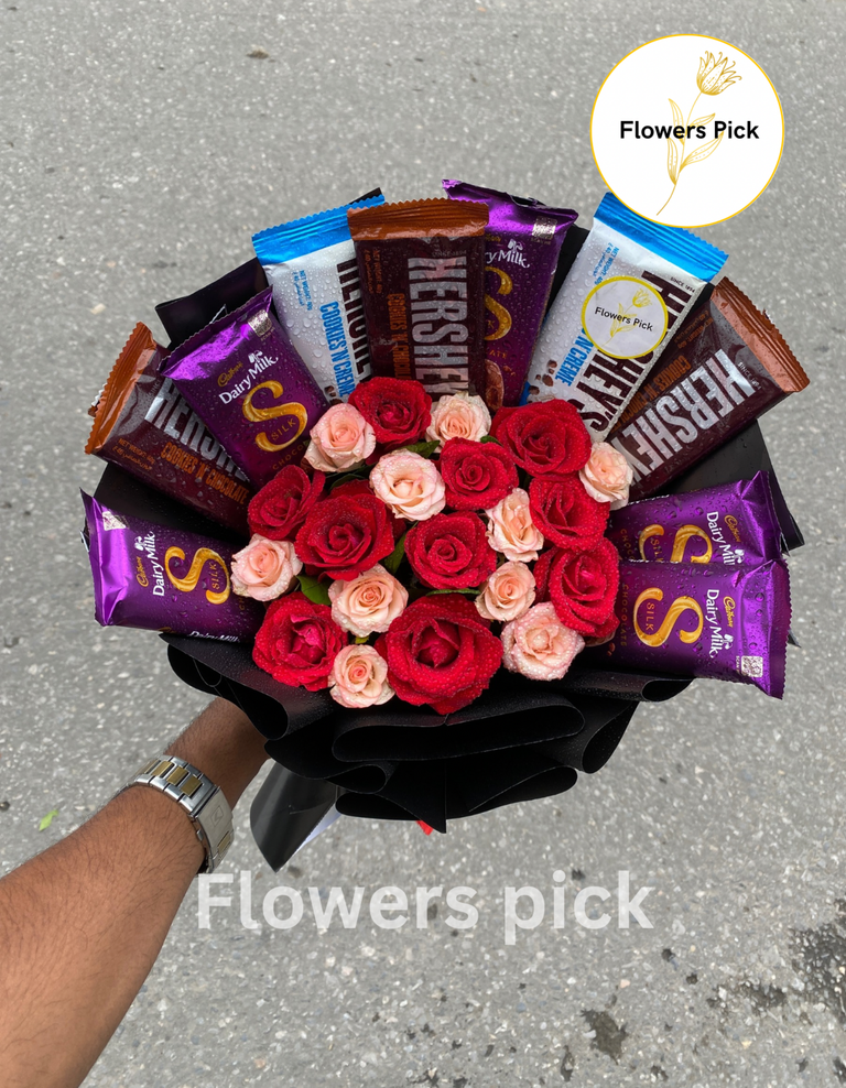 Flowers & Chocolate Bouquet - Image 4