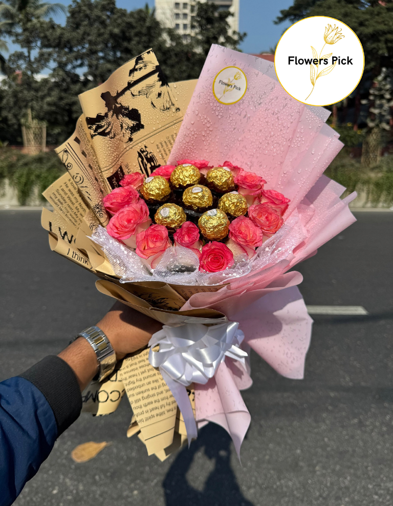 Flowers & Chocolate Bouquet - Image 3
