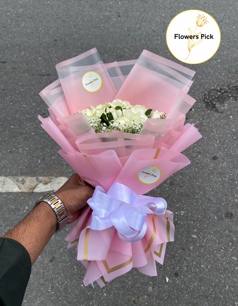 White Roses Bouquet - Image 4