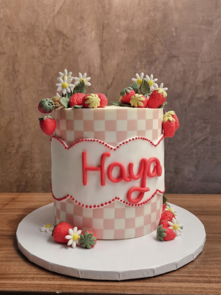 Strawberry theme baby cake - Image 1