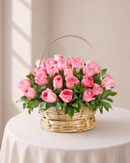 PINK ROSE BASKET