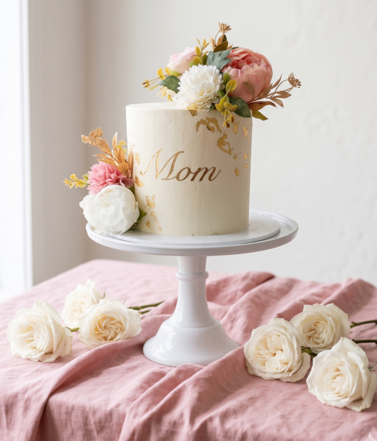 Smooth Floral Cake - Image 1