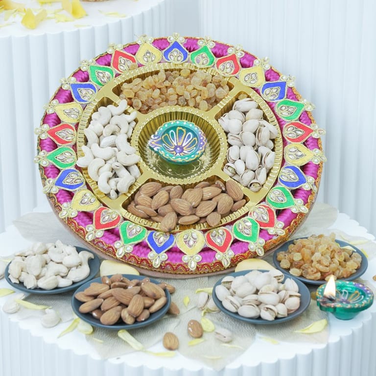 Luxury Dry Fruit Thali Gift Hamper - Image 2