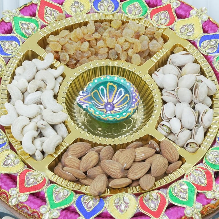 Luxury Dry Fruit Thali Gift Hamper - Image 3