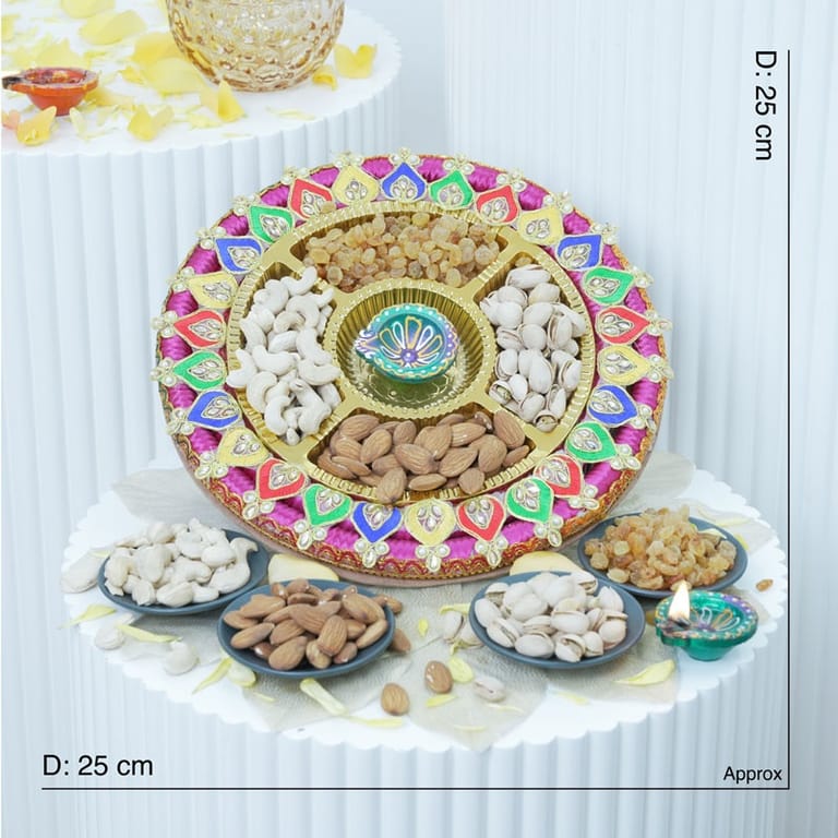 Luxury Dry Fruit Thali Gift Hamper - Image 4