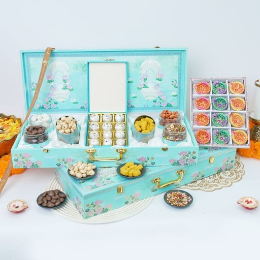 Mithai & Diyas with Dry Fruits