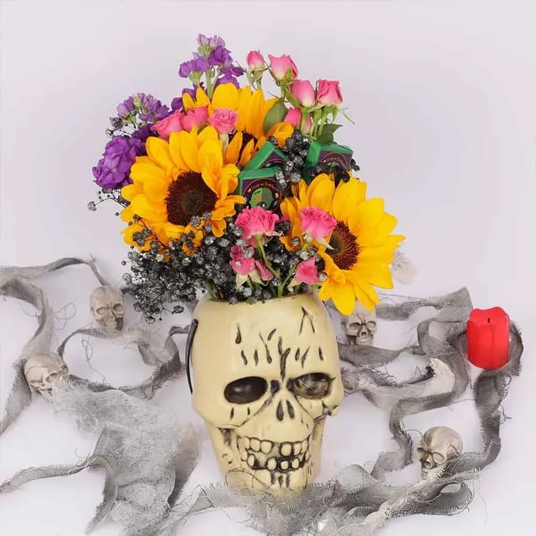 Skullful Flower Arrangement - Image 1