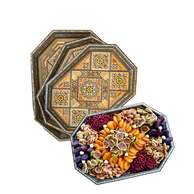 Wooden Tray Arabic Mix Dry Fruits 2KG - Image 2