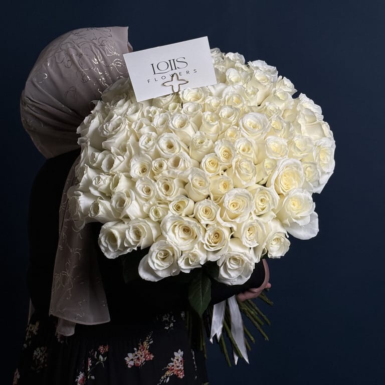 Premium White Roses Bouquet - Image 1