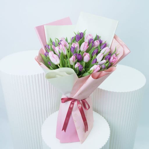 Pretty 51 Pink and Purple Tulips