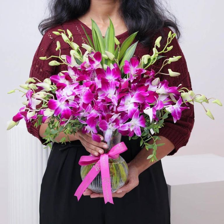 11 Purple Orchid in Vase - Image 3