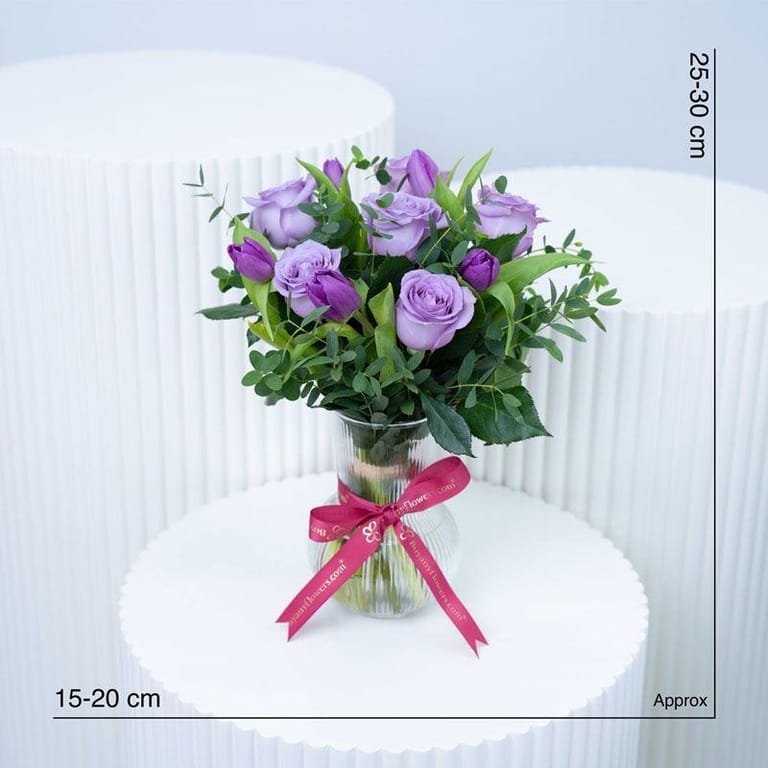 Mauve 11 Roses and Tulips - Image 4