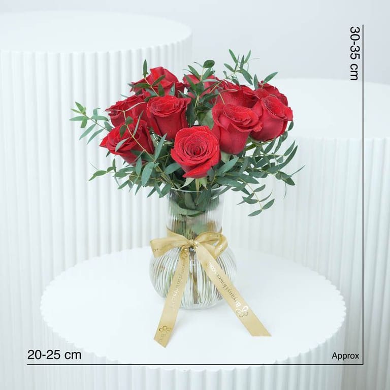 Beauty Red Roses Vase - Image 4