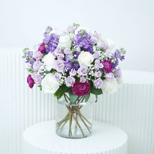 Purple and White Arrangement