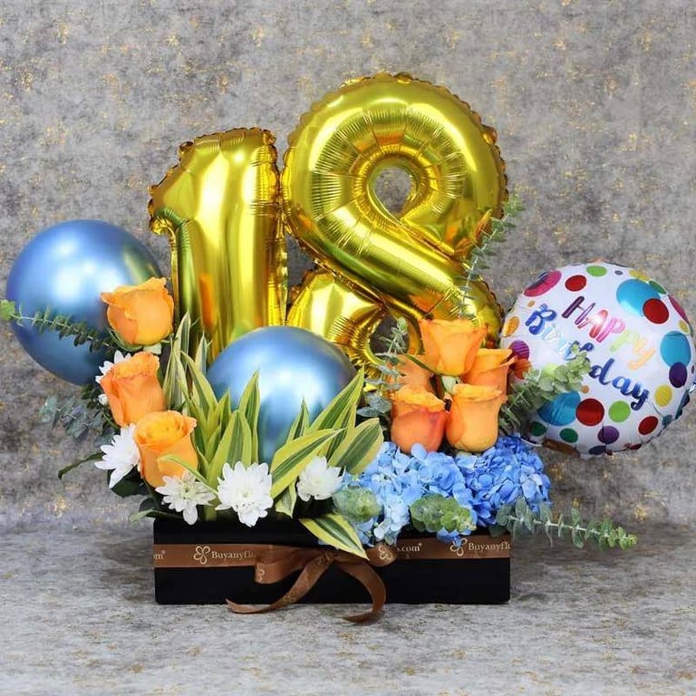 Alpha Birthday Flower Arrangement - Image 1