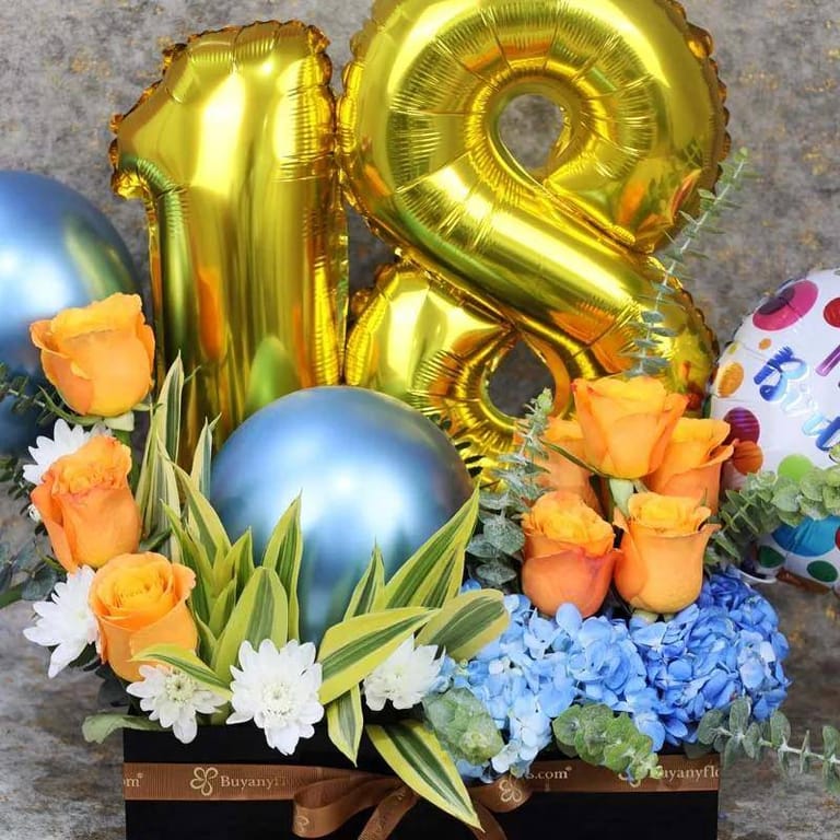 Alpha Birthday Flower Arrangement - Image 2