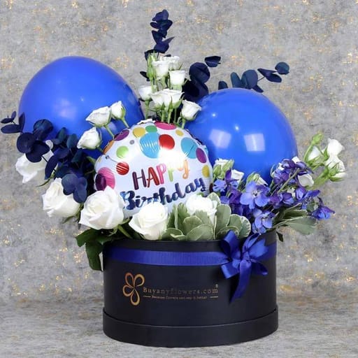 Birthday Balloon and Flower Box