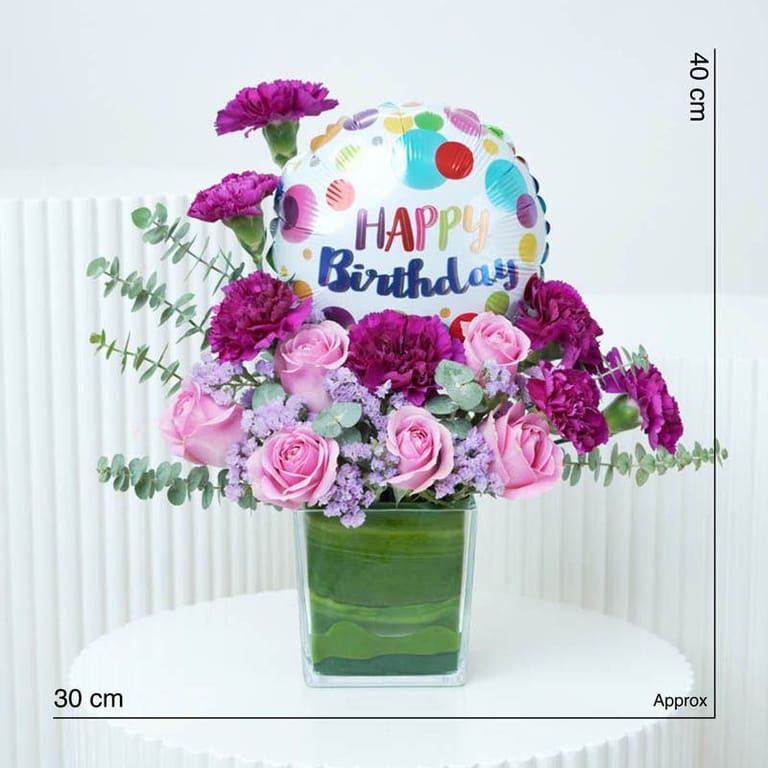 Cute Birthday Balloon and Flower Vase - Image 4