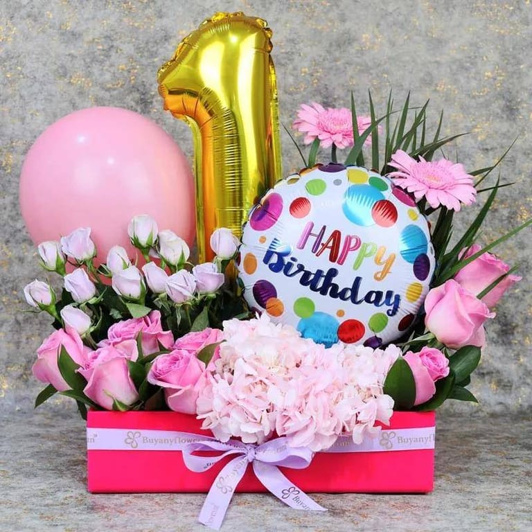 Birthday Bloom Flower Arrangement - Image 1