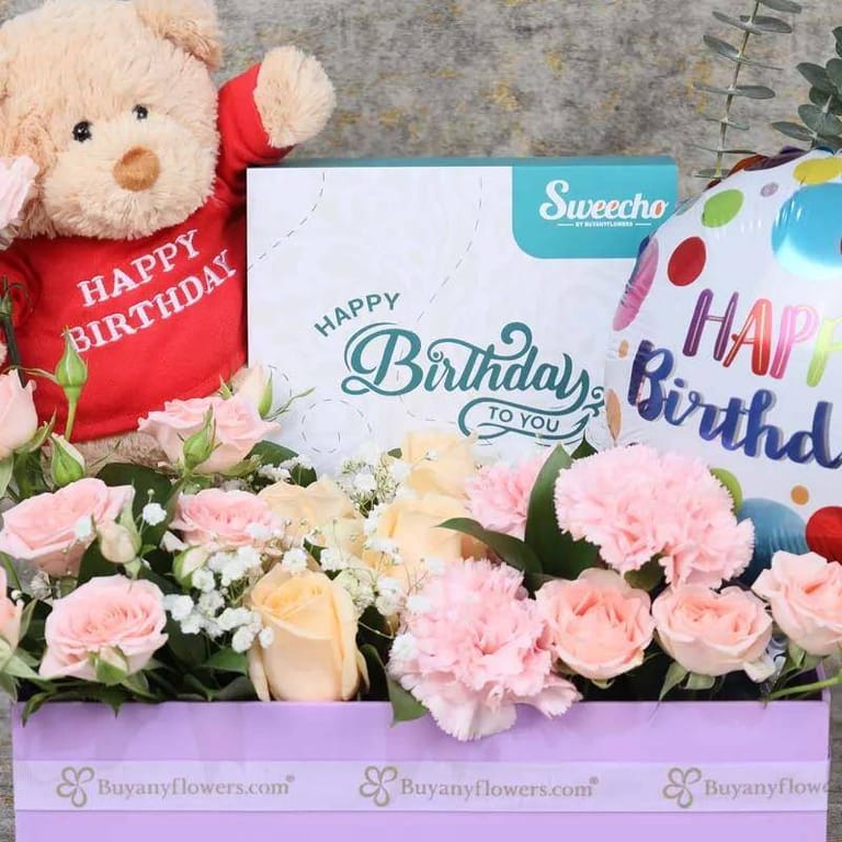 Pastel Birthday Flower Hamper - Image 2