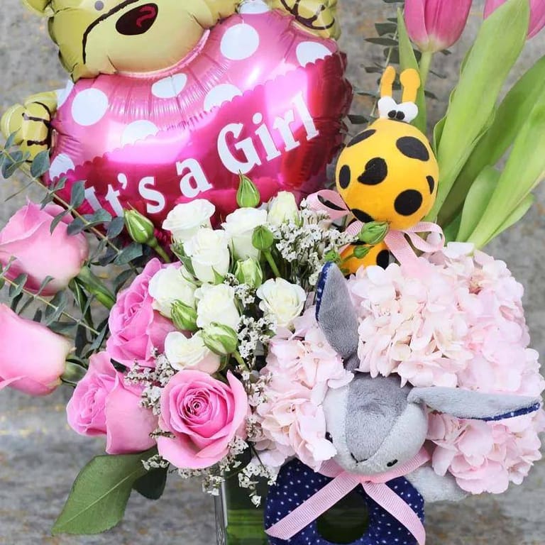 Welcome Baby Girl Flower Vase - Image 2