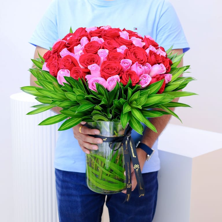 Pure Love 75 Roses in Vase - Image 1
