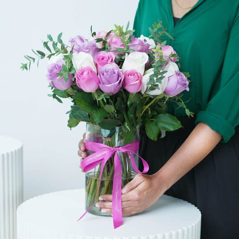 Grace 31 Roses in Vase - Image 1