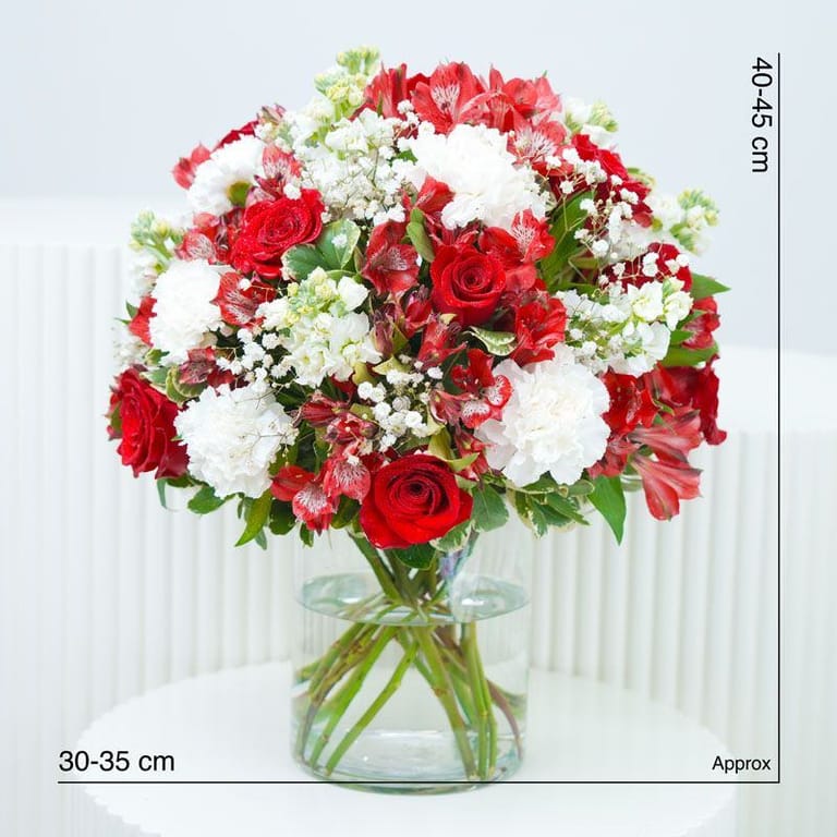 Red and White Flower Arrangement - Image 3