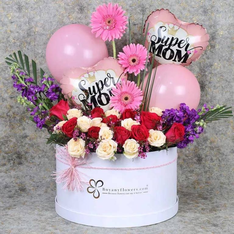 Bliss Super Mom Balloons and Flower - Image 2