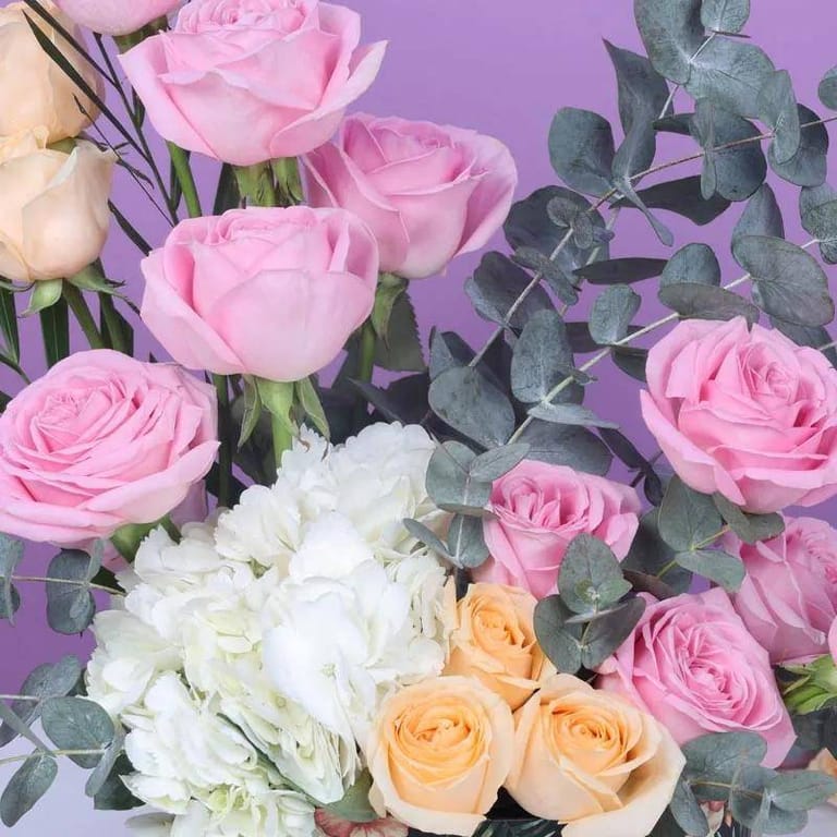 Pastel Flowers in Floral Printed Box - Image 1