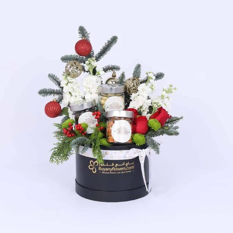 Christmas Snacks & Flower Hamper - Image 2