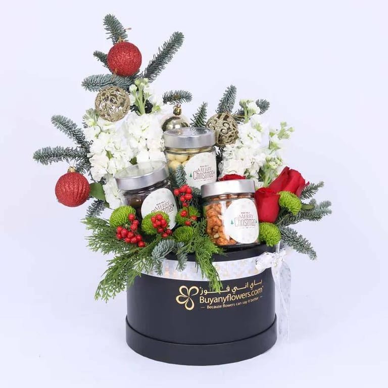 Christmas Snacks & Flower Hamper - Image 3