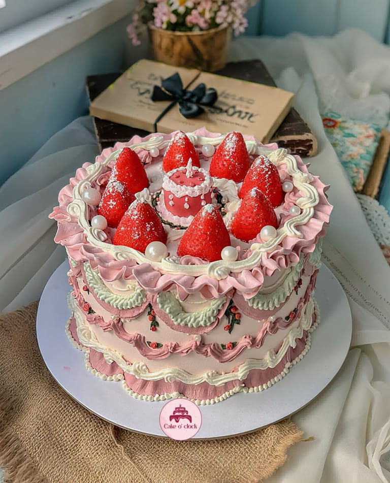 Strawberry Theme Cake - Image 2