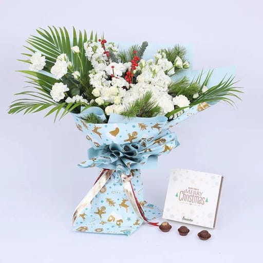 Christmas Winter Flowers & Chocolates