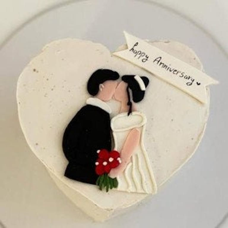 Anniversary Heart Cake - Image 1