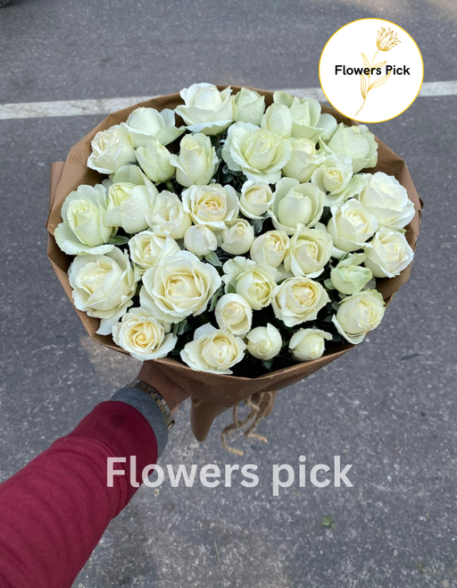 Premium White Rose Bouquet 🤍✨