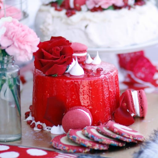 Scarlet Rose Macaron Romance