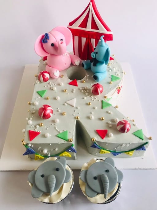 Circus Elephant Letter Cake