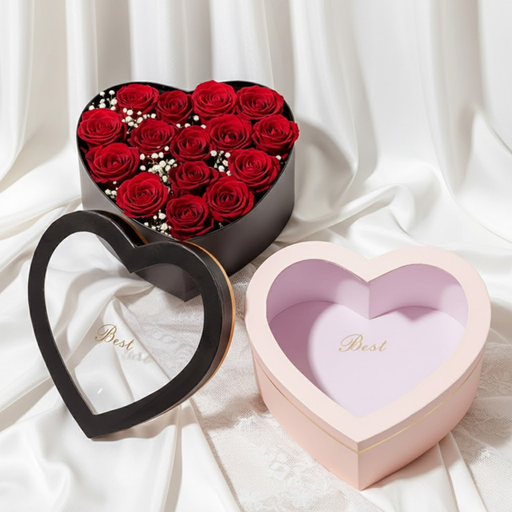 Red Rose Heart Window Gift Box