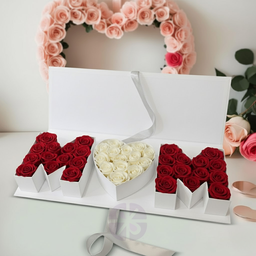 MOM Red & White Rose Gift Box