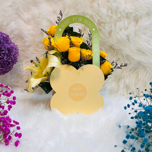 Yellow Lily & Rose Flower-Hanging Bag
