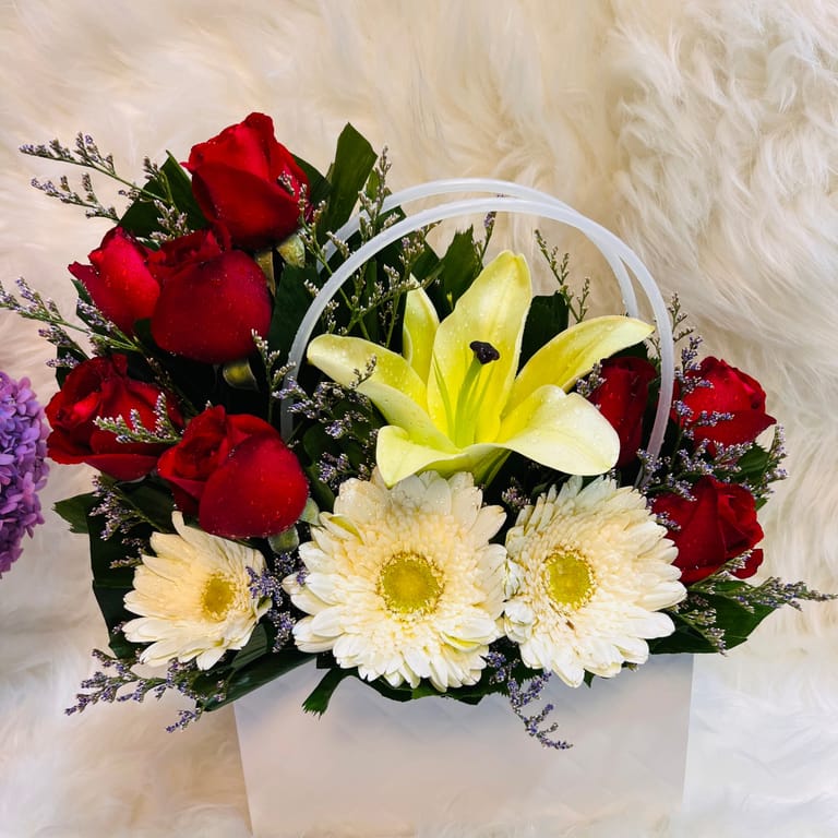 Mixed Flowers in Quilted Bag - Image 3