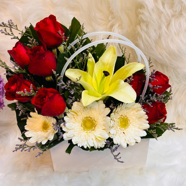 Mixed Flowers in Quilted Bag - Image 4