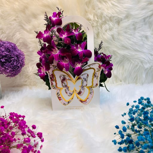 Orchid Hanging Butterfly Gift Bag
