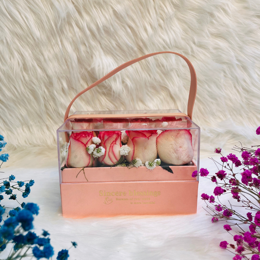 Pink Rose Square Hanging Box